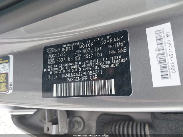 KMHLM4AJ2PU084241 Hyundai Elantra Hybrid Blue