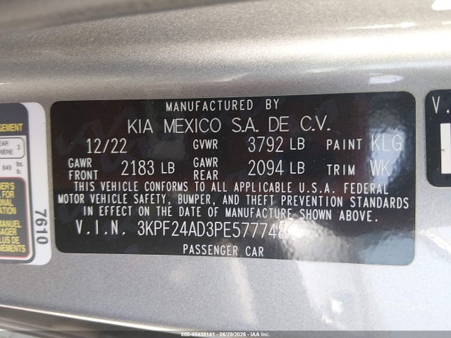 KIA Forte Lxs 2023 3KPF24AD3PE577748 Image 9