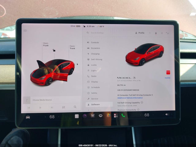 2019 Tesla Model 3 Long Range/mid Range/standard Range/standard Range Plus მანქანა იყიდება აუქციონზე, vin: 5YJ3E1EA9KF396536, აუქციონის ნომერი: 45438151