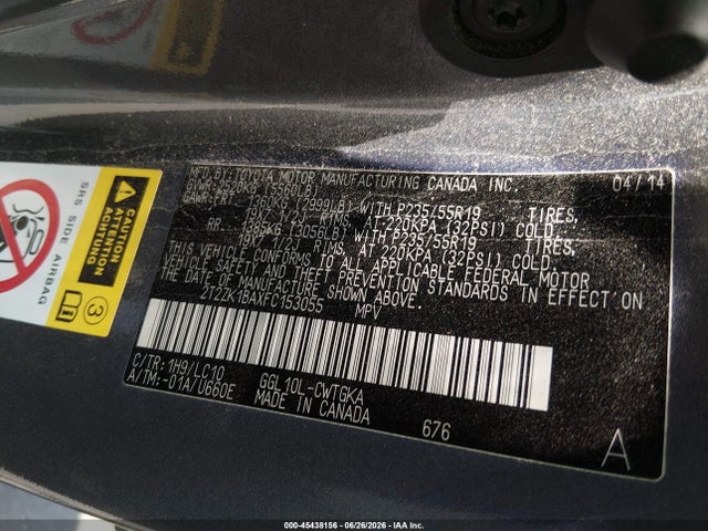 2015 Lexus Rx 350 მანქანა იყიდება აუქციონზე, vin: 2T2ZK1BAXFC153055, აუქციონის ნომერი: 45438156