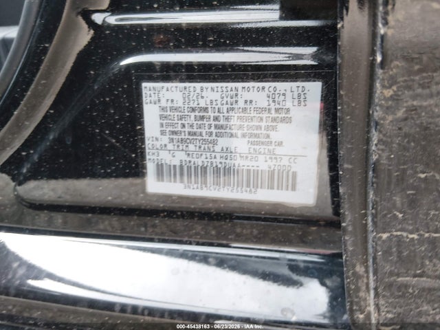 Продаж на аукціоні авто 2026 Nissan Sentra Sv, vin: 3N1AB9CV2TY255482, номер лоту: 45438163