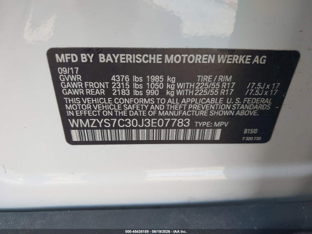 Продаж на аукціоні авто 2018 Mini Countryman Cooper, vin: WMZYS7C30J3E07783, номер лоту: 45438189