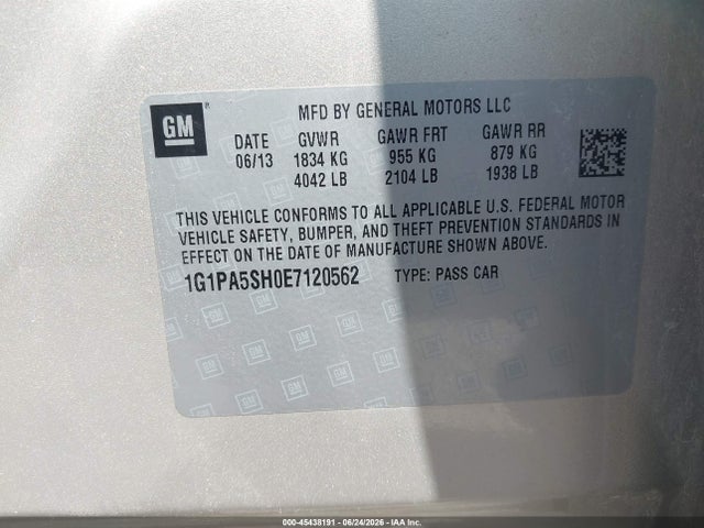 1G1PA5SH0E7120562 Chevrolet Cruze Ls Auto
