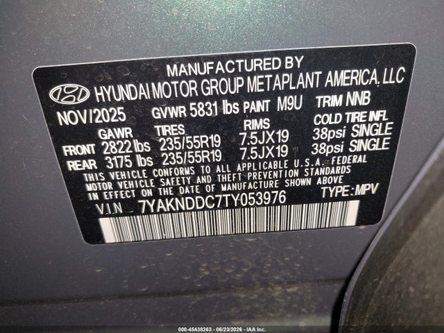7YAKNDDC7TY053976 Hyundai Ioniq 5 Sel