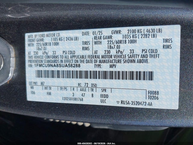 Ford Escape St-line Select 2025 1FMCU9NA8SUA58288 Image 9