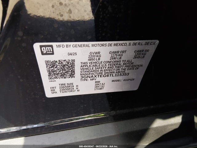 3GNAXTEG6TL115353 Chevrolet Equinox Awd Rs