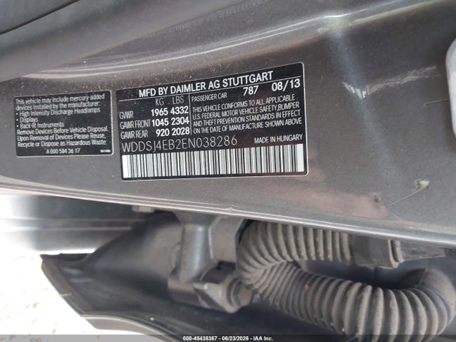 2014 Mercedes-benz Cla 250 მანქანა იყიდება აუქციონზე, vin: WDDSJ4EB2EN038286, აუქციონის ნომერი: 45438367