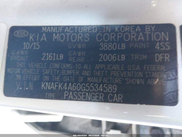 KIA FORTE LX 2016 KNAFK4A60G5534589 Image 9