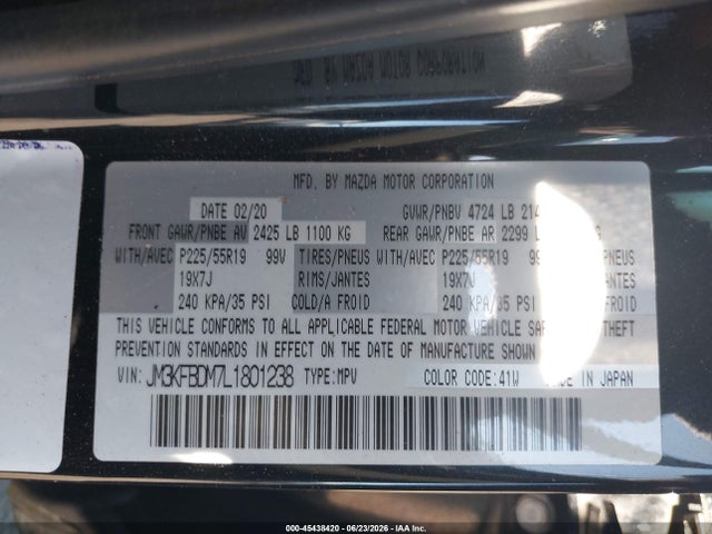 JM3KFBDM7L1801238 Mazda Cx-5 Grand Touring