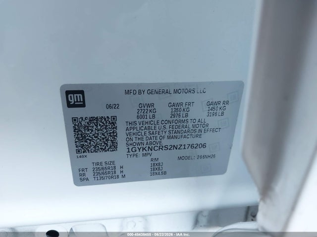 Продажа на аукционе авто 2022 Cadillac Xt5 Fwd Premium Luxury, vin: 1GYKNCRS2NZ176206, номер лота: 45438455