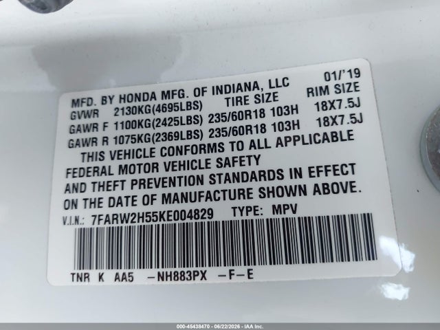 Honda CR-V EX 2019 7FARW2H55KE004829 Image 9