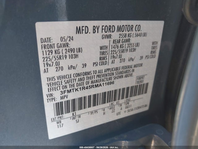 3FMTK1R45RMA11696 Ford Mustang Mach-e Select