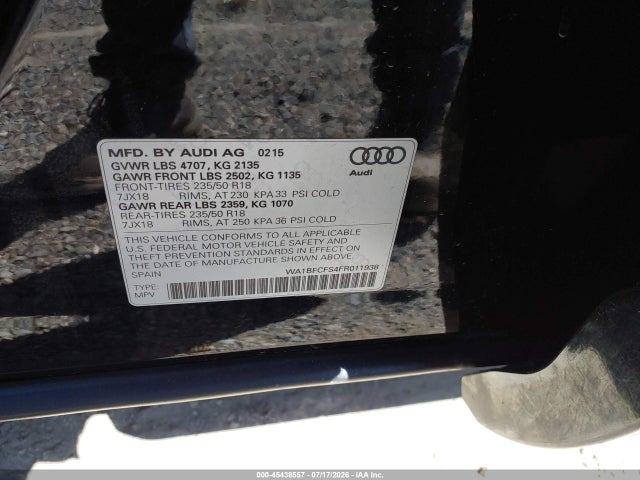 WA1BFCFS4FR011938 Audi Q3 2.0t Premium Plus