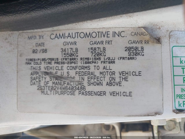 Продажа на аукционе авто 1998 Suzuki Sidekick Js/js Sport, vin: 2S3TE02V4W6403486, номер лота: 45438628