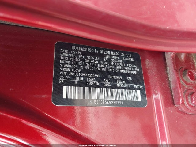 JN1BJ1CP5KW230799 Nissan Rogue Sport S