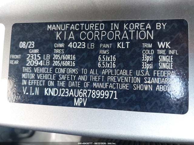 KNDJ23AU6R7899971 KIA SOUL LX
