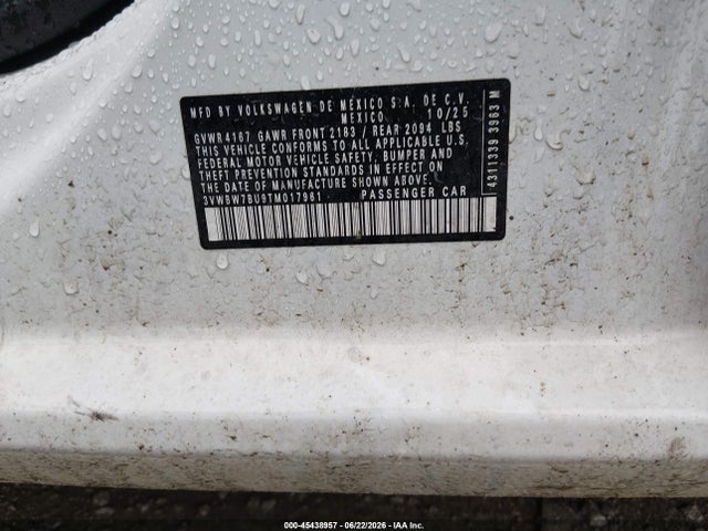 Продаж на аукціоні авто 2026 Volkswagen Jetta Sport, vin: 3VWBW7BU9TM017961, номер лоту: 45438957
