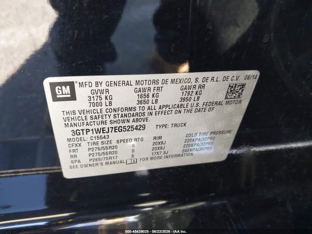 3GTP1WEJ7EG525429 GMC Sierra 1500 Denali