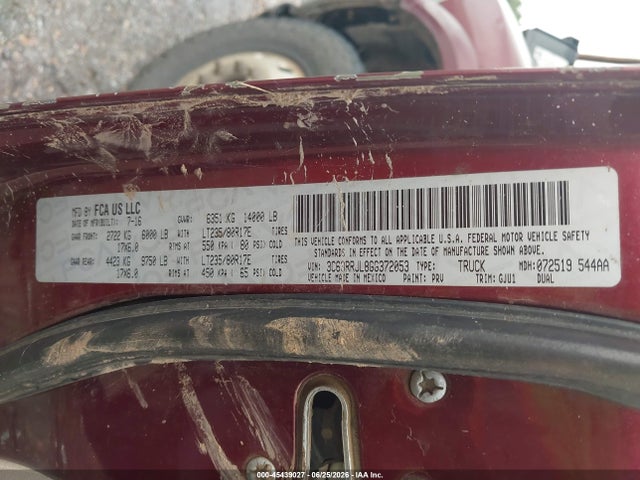 45439027 :رقم المزاد ، 3C63RRJL8GG372053 vin ، 2016 Ram 3500 Laramie مزاد بيع