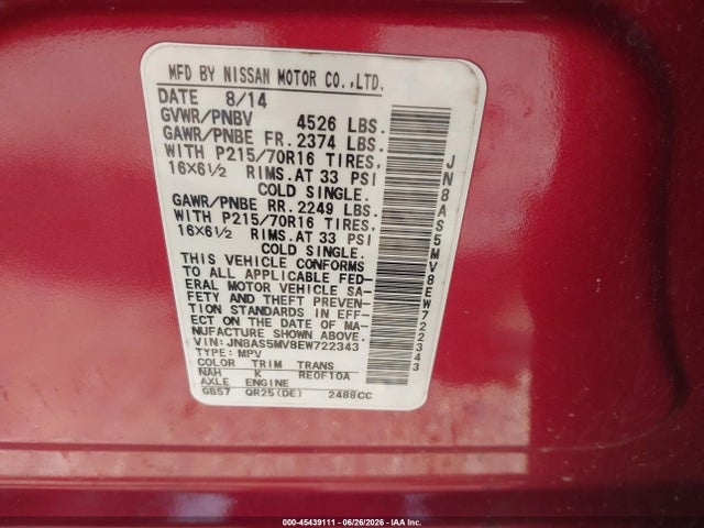 Nissan Rogue Select S 2014 JN8AS5MV8EW722343 Image 9