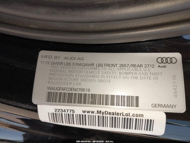 WAUGFAFC0EN078516 Audi A6 2.0t Premium