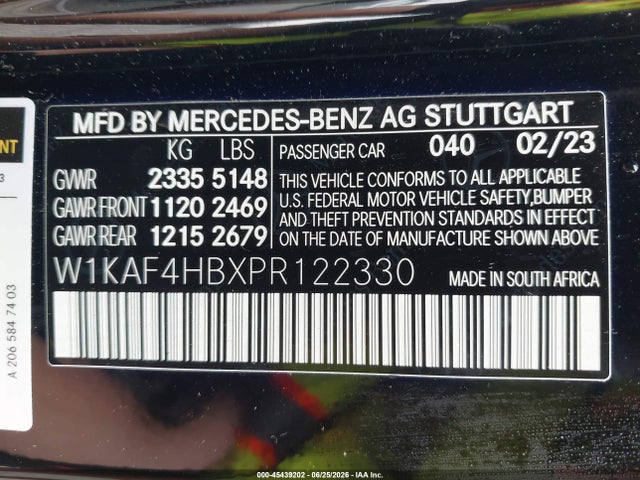 W1KAF4HBXPR122330 Mercedes-Benz C 300 4matic