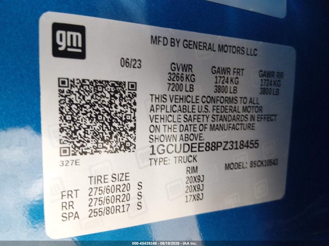 1GCUDEE88PZ318455 Chevrolet Silverado 1500 4wd Short Bed Rst