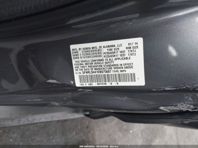Honda ODYSSEY EX 2014 5FNRL5H41EB075687 Image 9