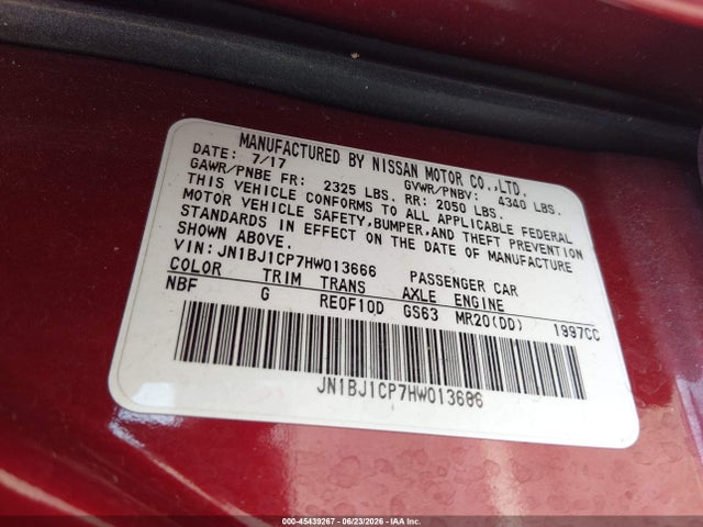 JN1BJ1CP7HW013666 Nissan Rogue Sport Sv