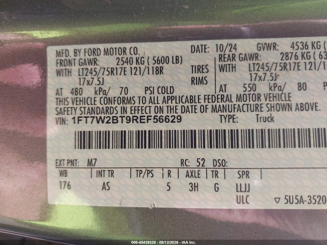 Ford F-250 Xl 2024 1FT7W2BT9REF56629 Image 9