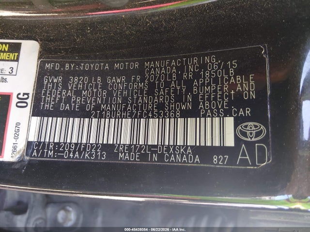 Toyota Corolla S 2015 2T1BURHE7FC453368 Image 9