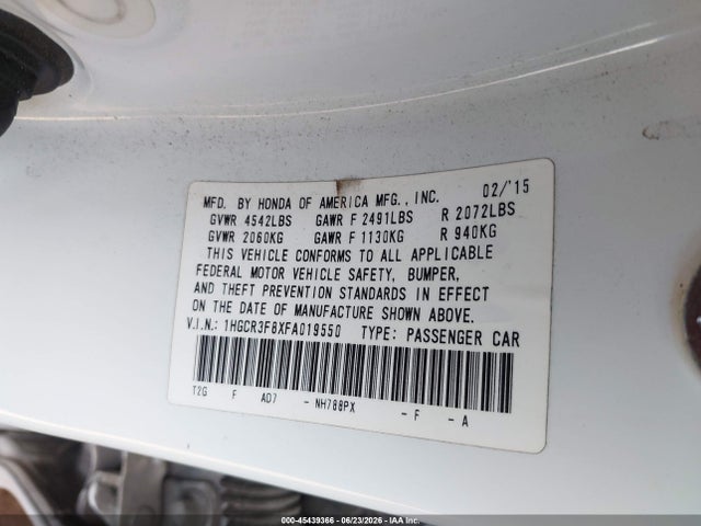 1HGCR3F8XFA019550 Honda Accord Ex-l V-6