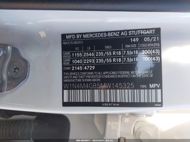 W1N4M4GB5MW145325 Mercedes-Benz GLB 250