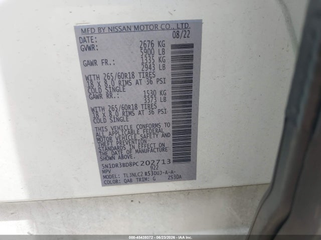 5N1DR3BD8PC202713 Nissan Pathfinder Rock Creek 4wd