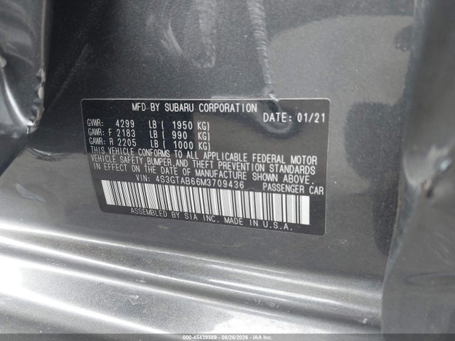 Subaru Impreza 5-door 2021 4S3GTAB66M3709436 Image 9
