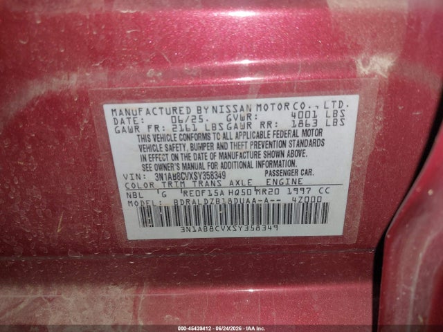 Nissan SENTRA SV 2025 3N1AB8CVXSY358349 Image 9