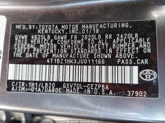 4T1BZ1HKXJU011166 Toyota Camry Xse V6