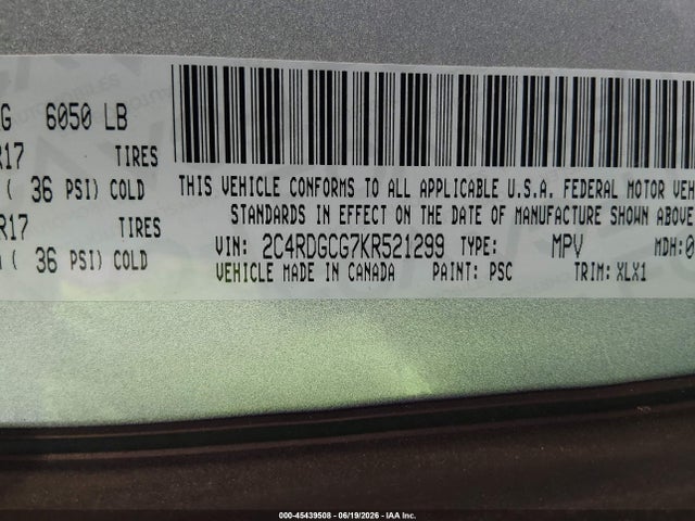 Dodge Grand Caravan Sxt 2019 2C4RDGCG7KR521299 Image 9