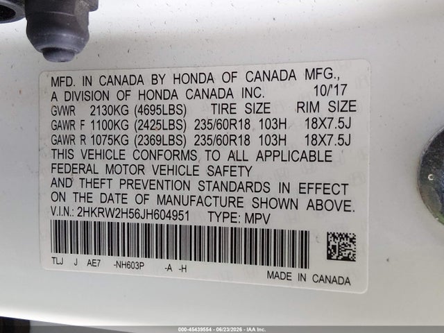 Honda CR-V EX 2018 2HKRW2H56JH604951 Image 9