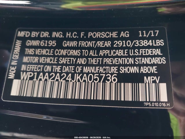 Porsche Cayenne 2018 WP1AA2A24JKA05736 Image 9