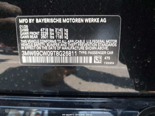 Aukcja sprzedaży 2026 Bmw 330i Na, vin: 3MW69CW09T8G26811, numer aukcji: 45439613