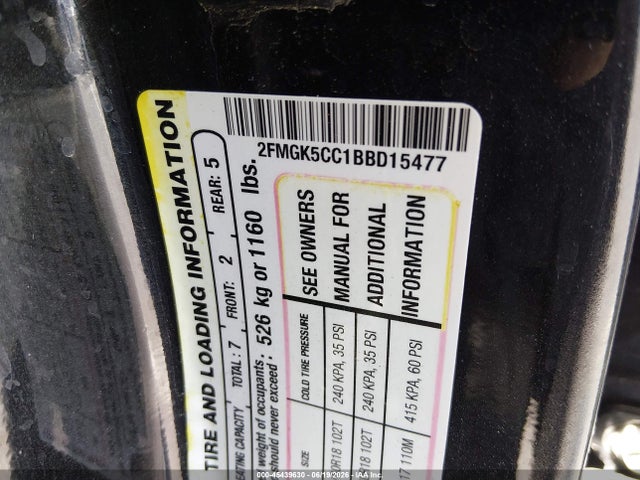 Продаж на аукціоні авто 2011 Ford Flex Sel, vin: 2FMGK5CC1BBD15477, номер лоту: 45439630