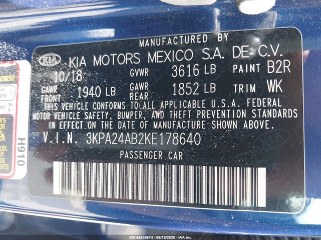 KIA RIO S 2019 3KPA24AB2KE178640 Image 9