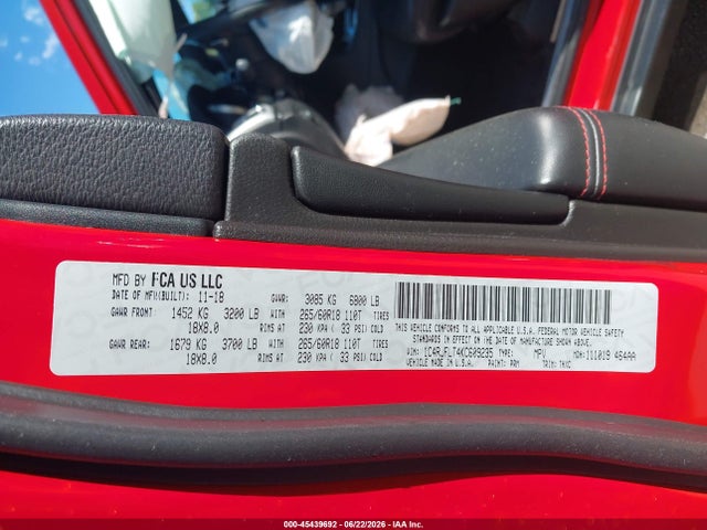 Aukcja sprzedaży 2019 Jeep Grand Cherokee Trailhawk 4x4, vin: 1C4RJFLT4KC609235, numer aukcji: 45439692