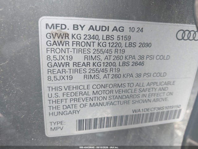 WA1DECF36S1019150 Audi Q3 Premium 45 Tfsi S Line Quattro Tiptronic