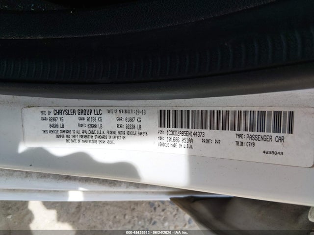 2014 Dodge Avenger Se მანქანა იყიდება აუქციონზე, vin: 1C3CDZAB5EN144373, აუქციონის ნომერი: 45439913