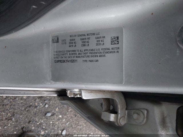 Продажа на аукционе авто 2015 Buick Verano Convenience Group, vin: 1G4PR5SK7F4162611, номер лота: 45439959
