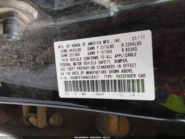 2017 Acura Tlx მანქანა იყიდება აუქციონზე, vin: 19UUB1F34HA009407, აუქციონის ნომერი: 45439970