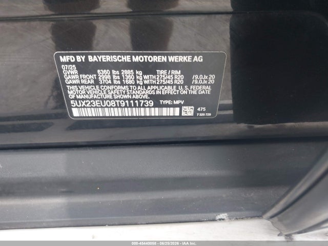 Продажа на аукционе авто 2026 Bmw X5 Xdrive40i, vin: 5UX23EU08T9111739, номер лота: 45440058