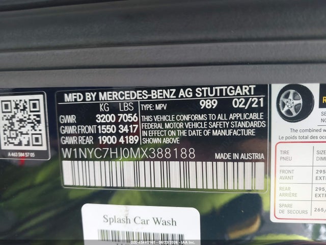 Продажа на аукционе авто 2021 Mercedes-benz Amg G 63 4matic, vin: W1NYC7HJ0MX388188, номер лота: 45440165